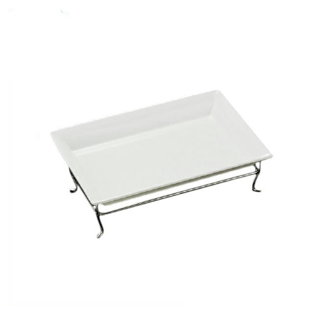 50cm 渕付長角盛皿用スタンド（51354750）7-372-9スタンド 鉄 渕付長角盛皿用 白