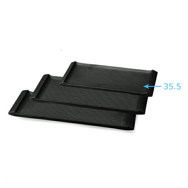 Other - 35.5cm 西渕高筋目長角皿 黒マット（75005810）8-342-9多用皿メラミン樹脂長皿黒マット 多用皿 長皿 黒マット