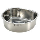 18-8 D型穴明洗桶 30cm ゴム付 (036023)07-0118-0502穴明きだから水が溢れない ステンレス洗い桶