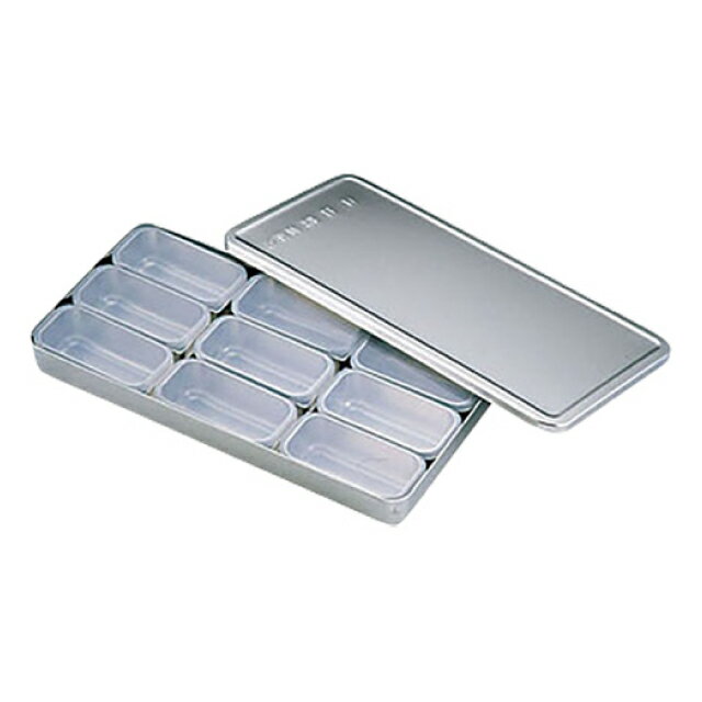 スペック メーカー　 玉虎堂製作所 シリーズ　 - サイズ　 外寸幅×奥行×高さ：340×170×H38mm 容量　 - 材質　 本体・中子：18-8ステンレス フタ：ポリプロピレン 生産地　 日本 その他仕様　 - 備考　 - 管理コード...