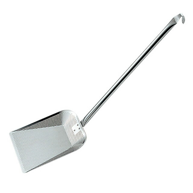 UK18-8 パンチング 角かす揚げ パイプハンドル L（609347）07-0171-0802カス揚げ かす揚 かすあげ カスあげ フライヤー