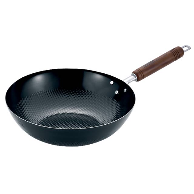 Ih Compatible - エンボス北京鍋 24cm（001321）07-0016-0301片手鍋 フライパン 中華鍋 炒め鍋 鉄製 IH対応