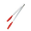 N抗菌耐熱カラートングスリム 大 赤(083226)07-0229-0409調理器具 料理道具 万能トング トング 食洗機可