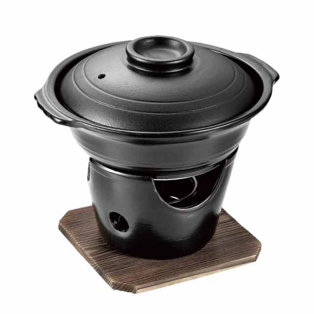 Other - 和ごころ懐石 陶器製寄セ鍋コンロ付セット HB-5219（474205）07-0555-1401寄せ鍋コンロセット 蒸し料理 寄せ鍋 懐石鍋