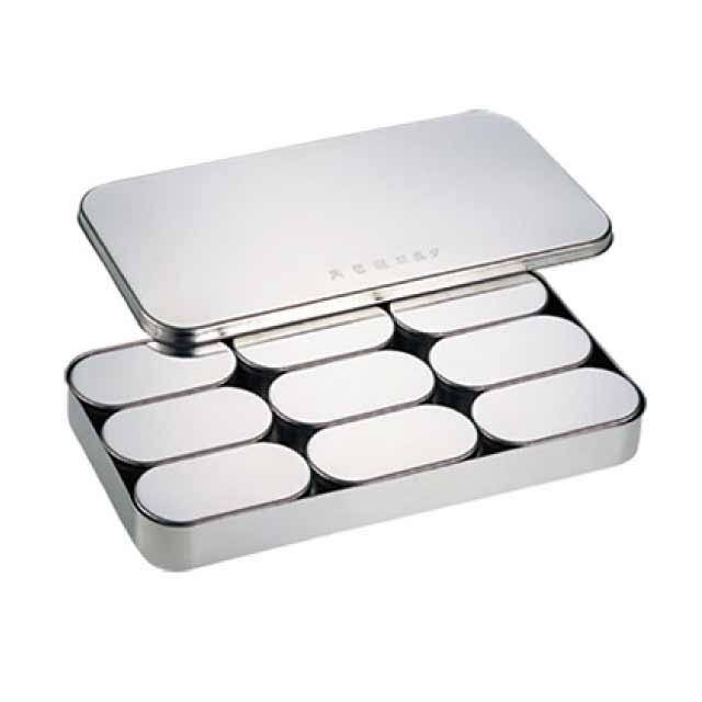 Other - 検食容器 C型 大 9個入（600790）07-0387-1003検食保存容器 検食保存容器 給食 ステンレス