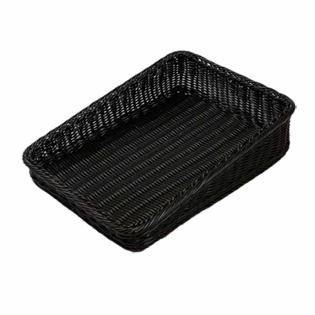 乐天商城 - 角型 ベーカリーバスケット 斜め 25型 ブラック BB-K4025-BK（603398）07-0463-0508カゴ 衛生的 水洗い パン 陳列容器 ディスプレイ