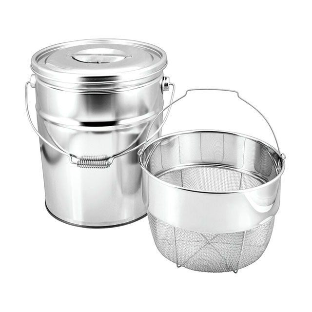 18-8 バケット2 荒目 15V-1314C（091040）07-0670-1007野菜水切り器 バケツ 水切り 洗いカゴ ペール
