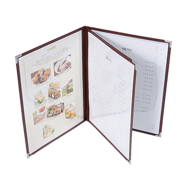 クイックメニュー QM-4 741D-36019BRN 茶（306197）07-0613-1102メニューブック メニュー表 店舗運営用品