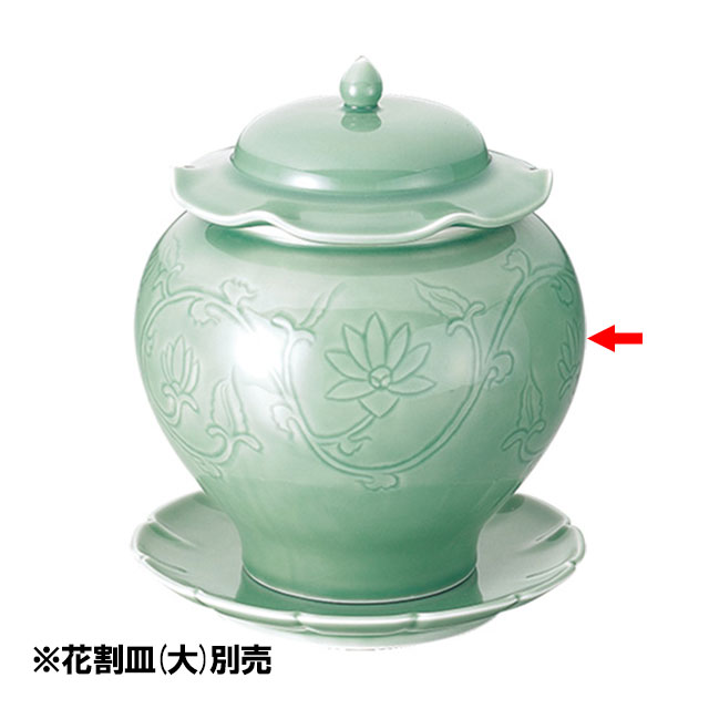 砧青磁仏跳壇 大（461020）07-0053-0203薬膳スープ壺 スープ壺 中華特選 料理演出用品