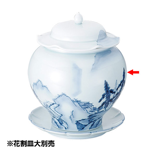 青磁山水仏跳壇 大（461038）07-0053-0103薬膳スープ壺 スープ壺 中華特選 料理演出用品