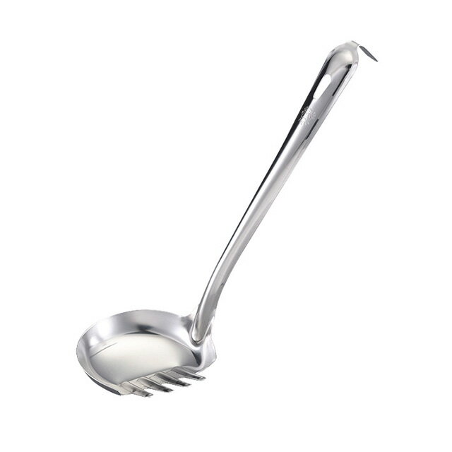 Soup Ladle （Holed） - M 18-0 うどん杓子 カギ付 特大（055019）07-0164-0502麺杓子 水杓子 汁杓子 しゃくし ひしゃく 燕三条