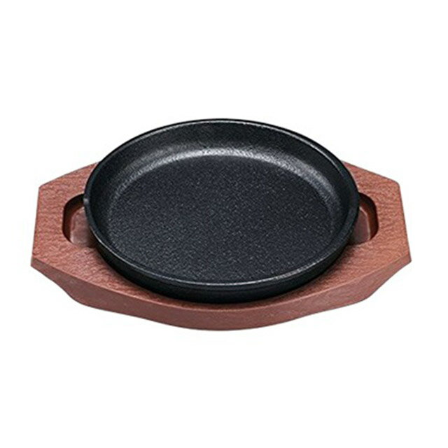 ステーキ皿 樹脂台付 丸型17cm （301149）07-0563-1202鉄 ステーキ皿 鉄板焼き皿 肉皿 鉄鋳物 トキワ
