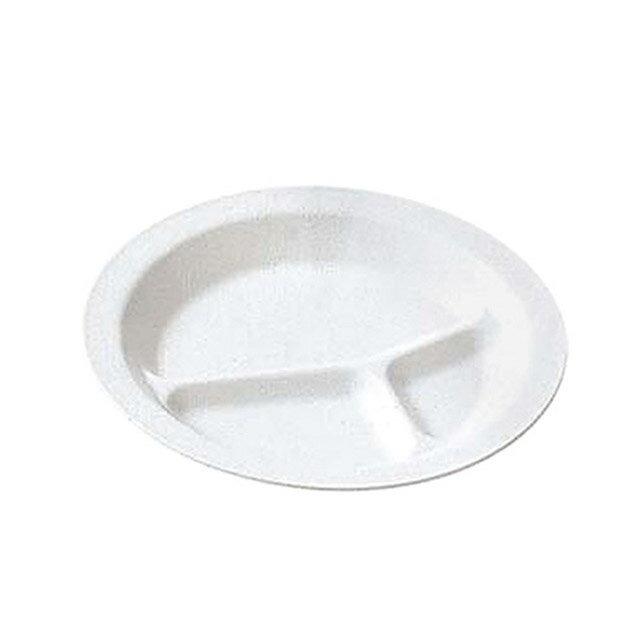 ポリプロピレン食器丸ランチ皿三ツ切...