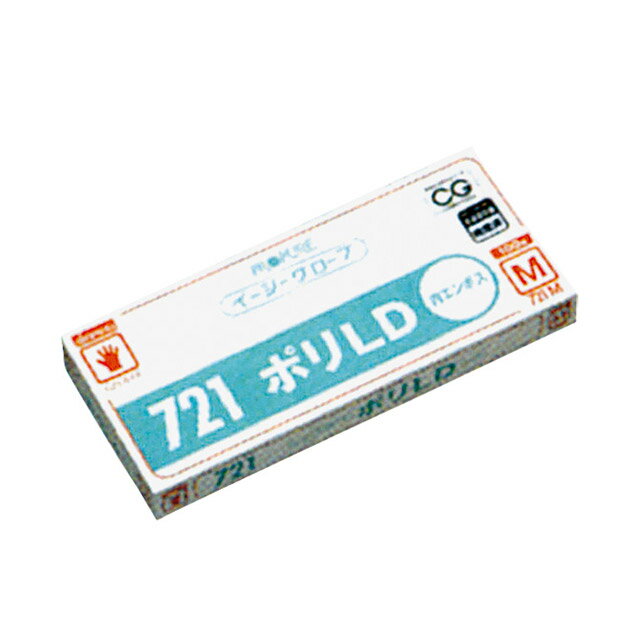 オカモト イージーグローブ ポリLD 721C M 100枚入（k-379100）07-0658-0602衛生用手袋 ゴム手袋 ビニール手袋 使い捨て手袋