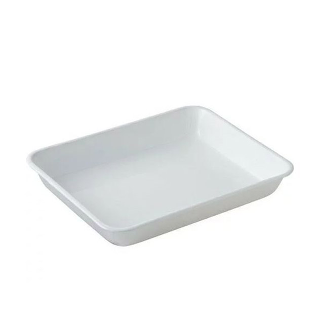 ホーローバット 全白 手札取（475178）07-0108-0709角バット 琺瑯バット キッチンバット 調理用