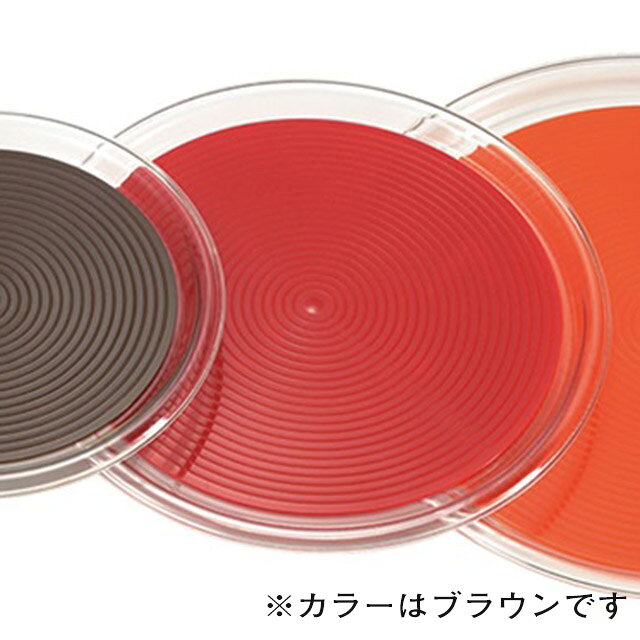 乐天商城 - クリアマジックトレー 丸型 中 12インチ ブラウン（600904）07-0458-0312ノンスリップ サービストレー お盆 丸トレー