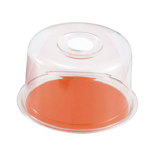 クリアラブリーハット 丸 小 オレンジ (600961)07-0448-0313ケーキカバー ケーキ用トレイ ケーキ 保..