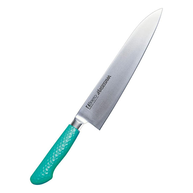 抗菌カラー包丁 牛刀 両刃 MGK-270 グリーン（131282）07-0256-0227包丁 牛刀包丁 ナイフ 両刃 シェフ..