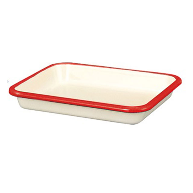 ホーローバット L ニュー レッド（607139）07-0108-0605角バット 琺瑯バット キッチンバット 調理用