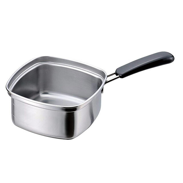 四角いラーメン鍋 15cm 1.8L（014305）07-0080-0701片手鍋 四角いラーメン鍋 角型 深型 ステンレス