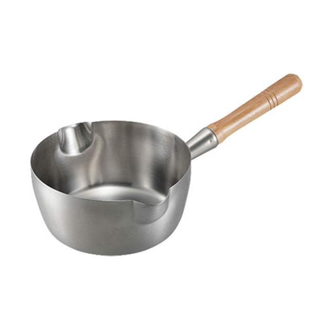 ステンレス 深型 雪平鍋 両口 大注ぎ口付 21cm（020135）07-0091-0101