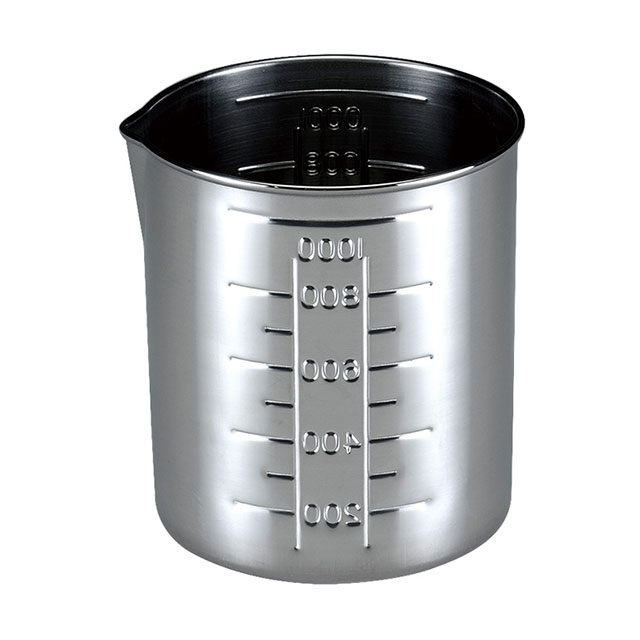 000 口付水マス 取手無 3000cc（036162）07-0189-0607計量カップ メジャーカップ ステンビーカー マス