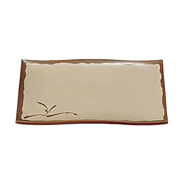 Rakuten - 織部 波形焼物皿 OB-30（316042）07-0593-1901角型の焼き物皿 焼き魚用皿 メラミン食器 介護用