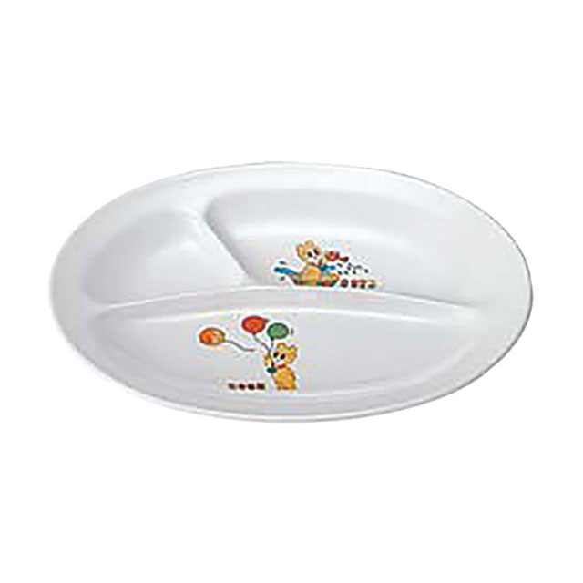 メラミンお子様食器 「コロチャン」小判ランチ皿 小 KF-12（322009）07-0601-0201子供用食器 キッズ 仕切りランチ皿 メラミン食器