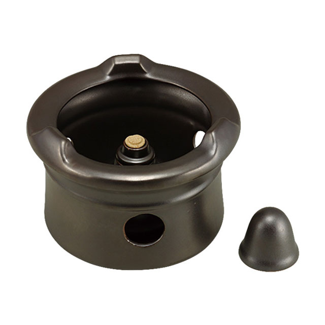 黒釉丸型コンロ アルコール用（468270）07-0323-0201ティーウォーマー 急須 中華 茶道具 耐熱陶器