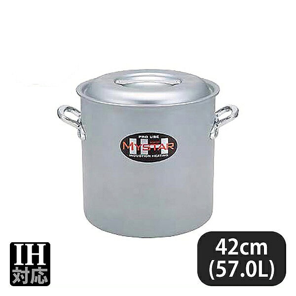 業務用マイスター IH寸胴鍋 42cm(57.0L) (007139)【オール熱源クッキング】底面（裏面）に特殊磁性体を溶射、電磁調理器からガスコンロまで、全ての熱源に対応。表面にアルマイト加工を施すことによって、アルミ生地を保護し、鍋の内側が黒くなることを防ぎます。さらに、外表面にはセラミック塗装（焼付け塗装）が施されています。※底面に特殊磁性体を溶射 商品詳細 メーカー 業務用マイスター サイズ 内径420mm 深さ420mm 底板厚5.0mm 材質 アルミニウム（アルマイト加工） 産地 日本 備考 電磁調理器でご使用の際は、100V、200Vに対応できる商品です。業務用マイスター IH寸胴鍋 42cm(57.0L) (007139)
