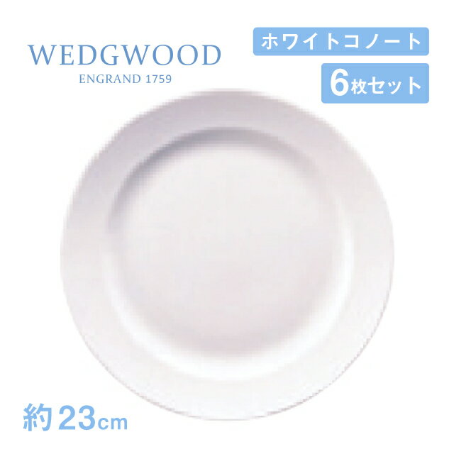 ウェッジウッド フラットプレート 23cm 6枚セット ホワイトコノート WEDGWOOD（536100-3107）プレート 白い食器 業務用食器