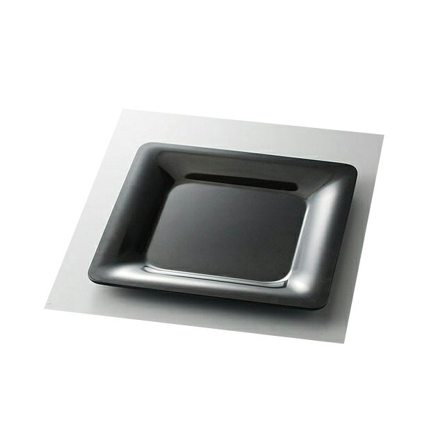 乐天商城 - カーライル パレットデザイナー ワイドリムスクウェアプレート ブラック 4個（CR-3681）プレート 皿