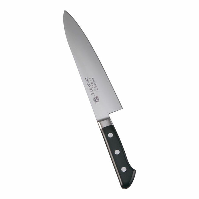 ●堺孝行作イノックスシリーズ クローム、モリブデンを含有した特殊鋼を使用して錆にくく良く切れる庖丁です。 ※包丁の表示サイズは、すべて刃渡り寸法となっております。 スペック ブランド　 堺 孝行 シリーズ　 イノックス サイズ　 全長（mm）：345 背厚（mm）：3.9 質量（g）：340 容量　 - 材質　 モリブデン鋼 生産地　 日本 その他仕様　 - 備考　 [使用区分] 食洗機（洗浄機）：可 管理コード　 管理コード：AIN04021 JANコード：4582226411311