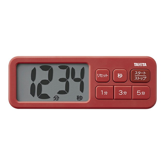 タニタ 抗菌でか見えタイマーTD-431 RD マットレッド（BTIE603）1-0611-0203
