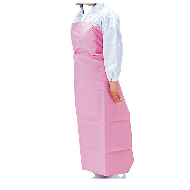 ワンタッチ胸付前掛 W-100 ピンク（SME8302）1-1500-0702