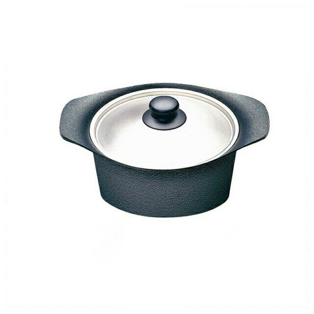 柳宗理 南部鉄器 IH対応 鉄鍋 深型 22cm 3.5L ステンレス蓋付（ATT1001）1-00