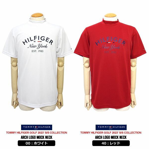 【30%OFF】トミーヒルフィガーゴルフ メンズ カットソー モックネック 半袖 カノコ 吸水速乾 UVカット 抗菌防臭 ロゴ TOMMYHILFIGERGOLF THMA318 2023春夏 セール SALE