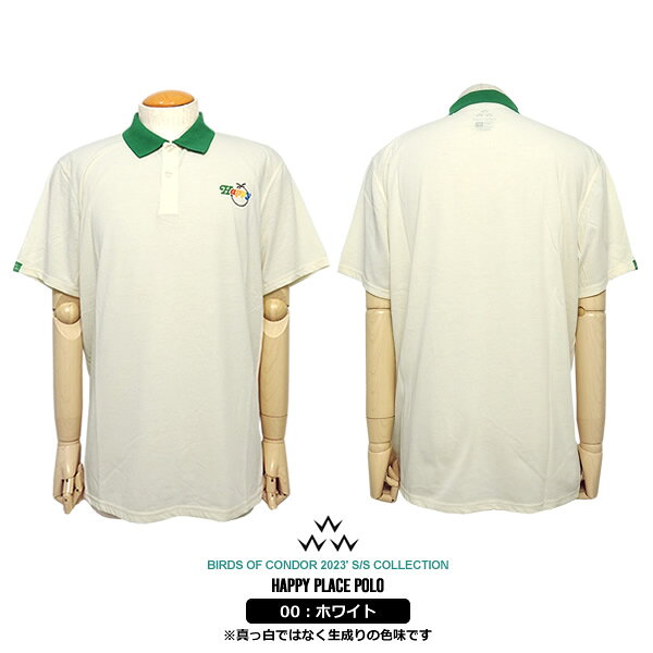【30%OFF】バーズオブコンドル メンズ ポロシャツ 半袖 ゴルフ 吸汗速乾 ストレッチ プリント HAPPYPLACE BIRDSOFCONDOR TEMC3S1 2023春夏 セール SALE