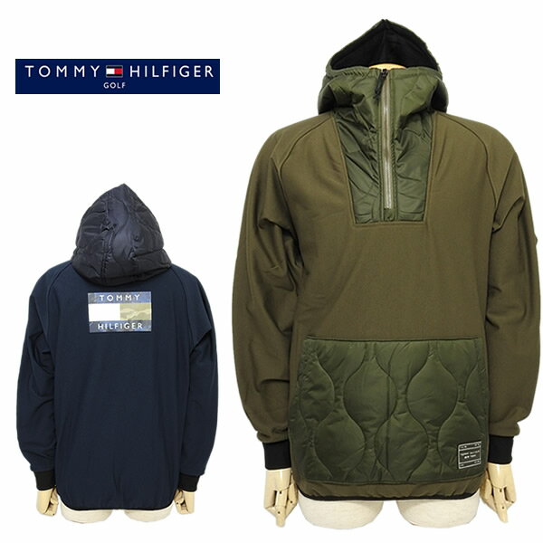 【30%OFF】トミー ヒルフィガーゴルフ メンズ 異素材 アノラック パーカー 軽量 ストレッチ TOMMYHILFIGERGOLF THMA368 2023秋冬セール SALE