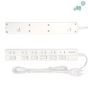 「赤字覚悟」★キッチンを快適に使う★電源タップ 6個口 スイングプラグ 可動式プラグ 壁掛け 固定 防災 1m 6ヵ月保証 1500W 雷ガード 独立スイッチ ...