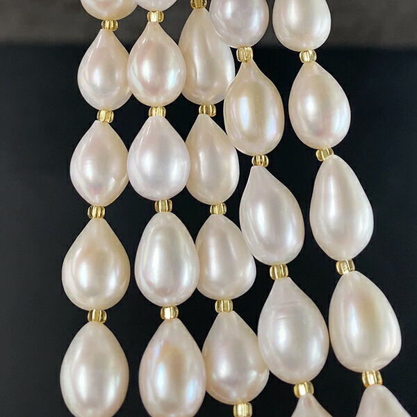 淡水パール（ドロップ）大きさ　約17〜19×15.5〜16mm穴径　約0.4～0.5mm10個