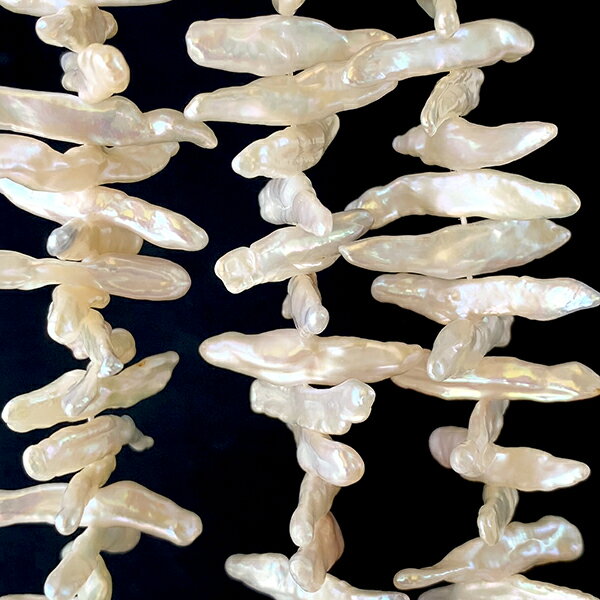 淡水パール（スティック　ビワ　枝）大きさ　約5〜5.5×25〜30mm穴径　約0.4～0.5mm
