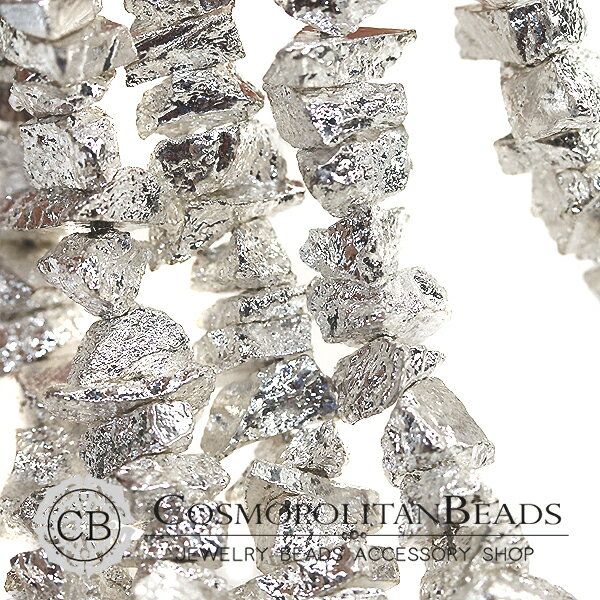 天然石パイライト（チップ）シルバー大きさ　約2～5×4～10mm10個