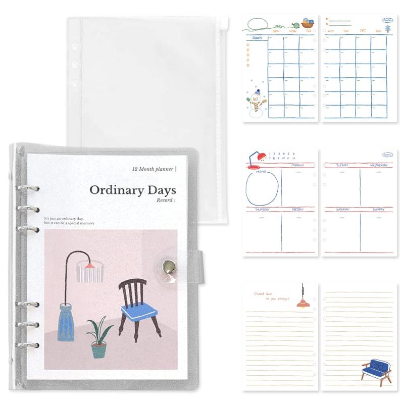 モノライク A5 ハオーディナリー·デイズ·ダイアリー セット スイートホーム - Ordinary days Diary Set, Sweet home 年間計画, 月間計画, 週間計画, スケジューラー, イラスト·ダイアリー