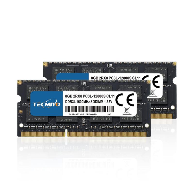 PC3L-12800 16GB ノートPC用メモリ DDR3L 1600MHz 8GB 2枚 SODIMM CL11 204Pin Non-ECC 電圧1.35V ＆ 1.5V 両対応黒