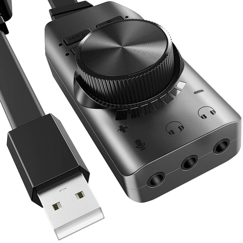 BENGOO サウンドカード 外付け USB オーディオ 変換アダプタ 3.5mm ミニ ジャック ヘッドホン・マイク端子 PS4,MacBo…