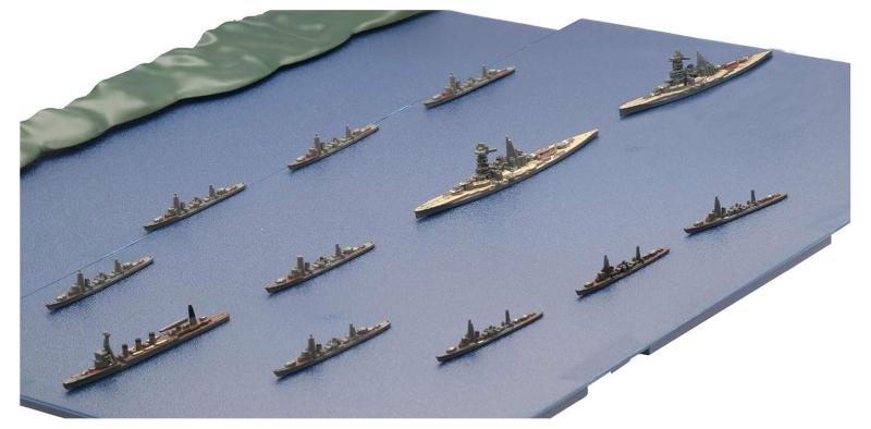 フジミ模型 1/3000 集める軍艦シリーズ No.15 ガダルカナル島砲撃挺身隊セット(金剛/榛名/五十鈴/彩色済み上空直衛機付き) プラモデル 軍艦15