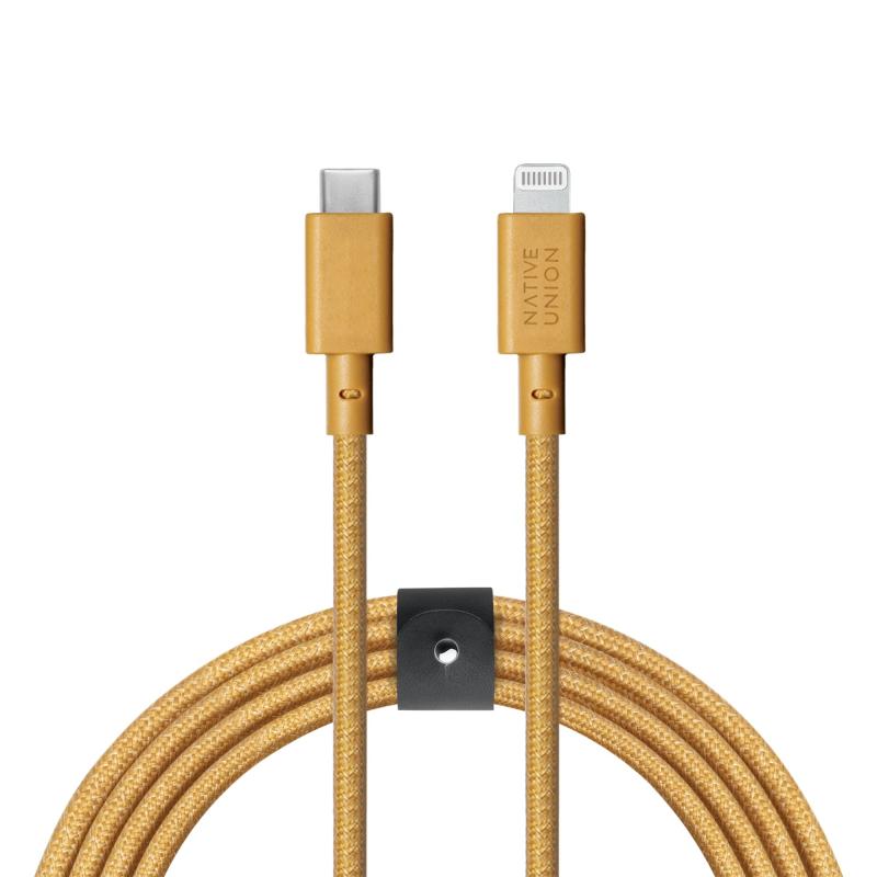 NATIVE UNION [lCeBujI] Belt Cable USB-C to CgjO f[^ }[dP[u [MFiF] iPhone/iPadΉ (3[g) (Kraft)