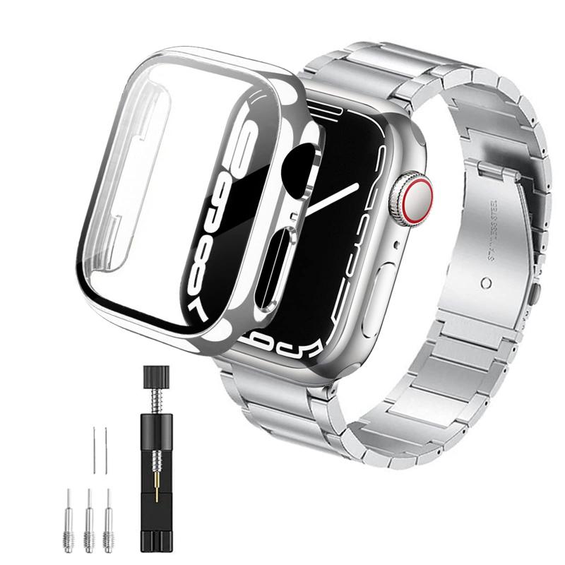 FAZHAN Rp`u Apple Watch oh XeX AbvO[ho[W 49mm/45mm 44mm/41mm 40mm AbvEHb` oh xgP[Xt bL Apple Watch Series 9/8/7/SE2/SE/6/5/4/3/2/1 Ultra2/Ul