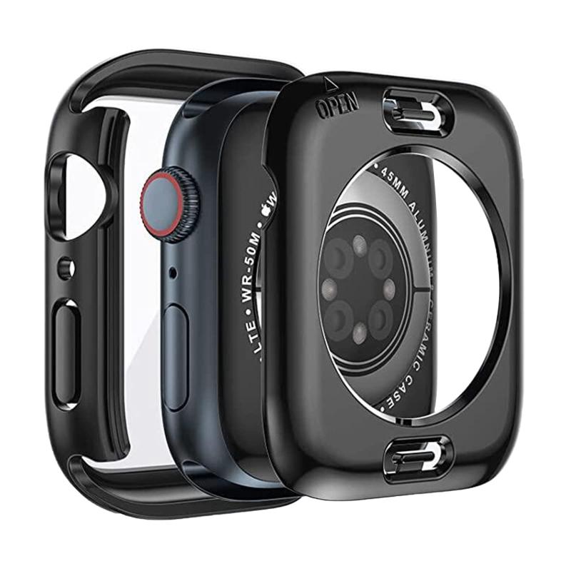 TEMEDO 対応 Apple Watch ケース 45mm アップルウォッチ カバー PC素材 防水ケース Apple Watch カバー 全面保護 二重構造 アップルウォッチ ケース 360ど度一体型 Apple Watch 9/8/7 アップルウォッチ9/8/7 対
